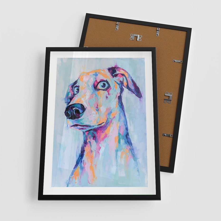 Plakat w ramie 50x70 - Cześć! Jak się Masz? - obraz olejny, zabawna sztuka - rama czarna