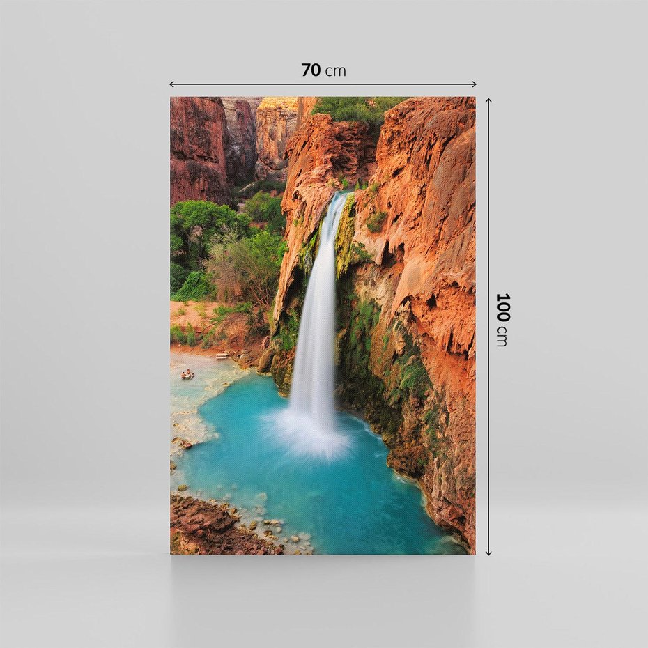 Obraz na płótnie 70x100 - Wodospad wśród majestatycznych gór - wodospad, górski