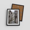 Plakat w ramie 30x40 - Malownicza uliczka we Włoszech - uliczka, Włoch - rama czarna