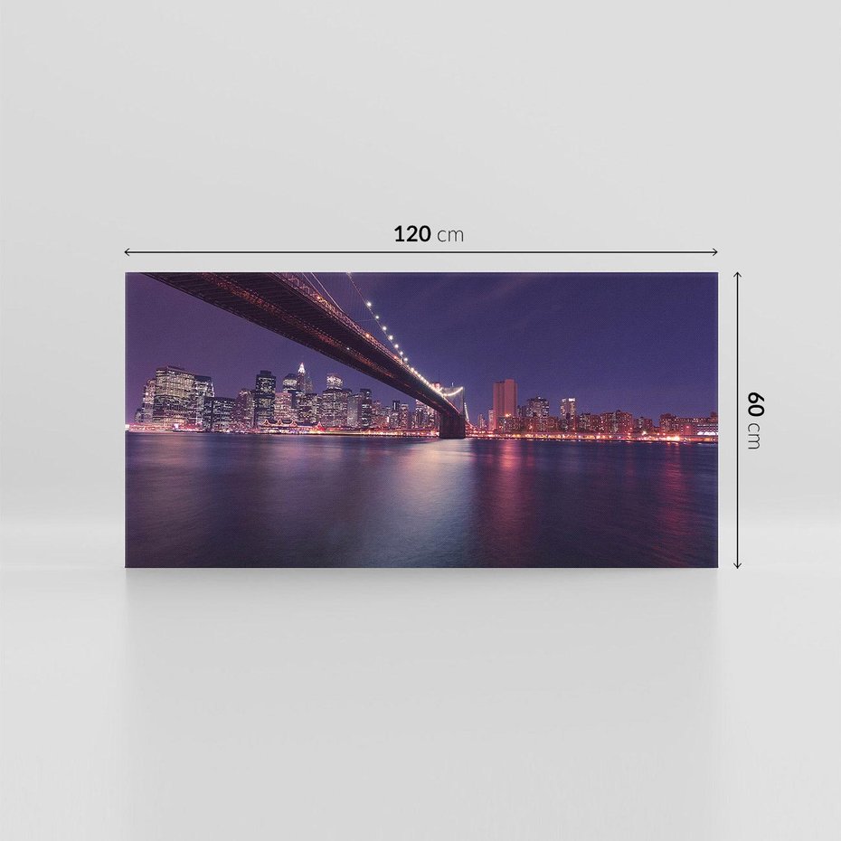 Obraz na płótnie 120x60 - Most w Nowym Jorku nocą - most, Nowy Jork