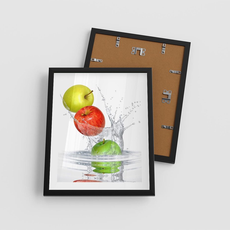 Plakat w ramie 40x50 - Jabłkowa Fantazja - owoce, jabłka - rama czarna