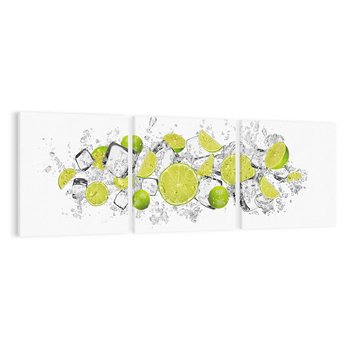 Obraz na płótnie 120x40 - Rześkość i smak - limonki, lód