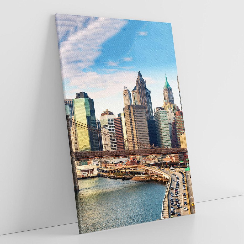 Obraz na płótnie 80x120 - Manhattan o zmroku - Nowy Jork, Manhattan