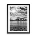 Plakat w ramie 50x70 - Most w Mieście - most, miasto - rama czarna