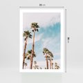 Plakat bez ramy 21x30 - Tropikalna Sielskość: Palmy i Błękitne Niebo - palmy na tle błękitnego nieba