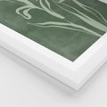 Plakat w ramie 30x40 - Zielony Oddech - zielona abstrakcja, zgaszona zieleń - rama biała