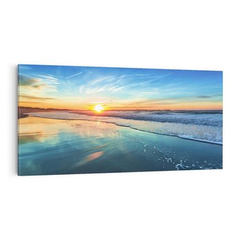 Obraz na płótnie 120x60 - spotkanie przy horyzoncie - morze, plaża