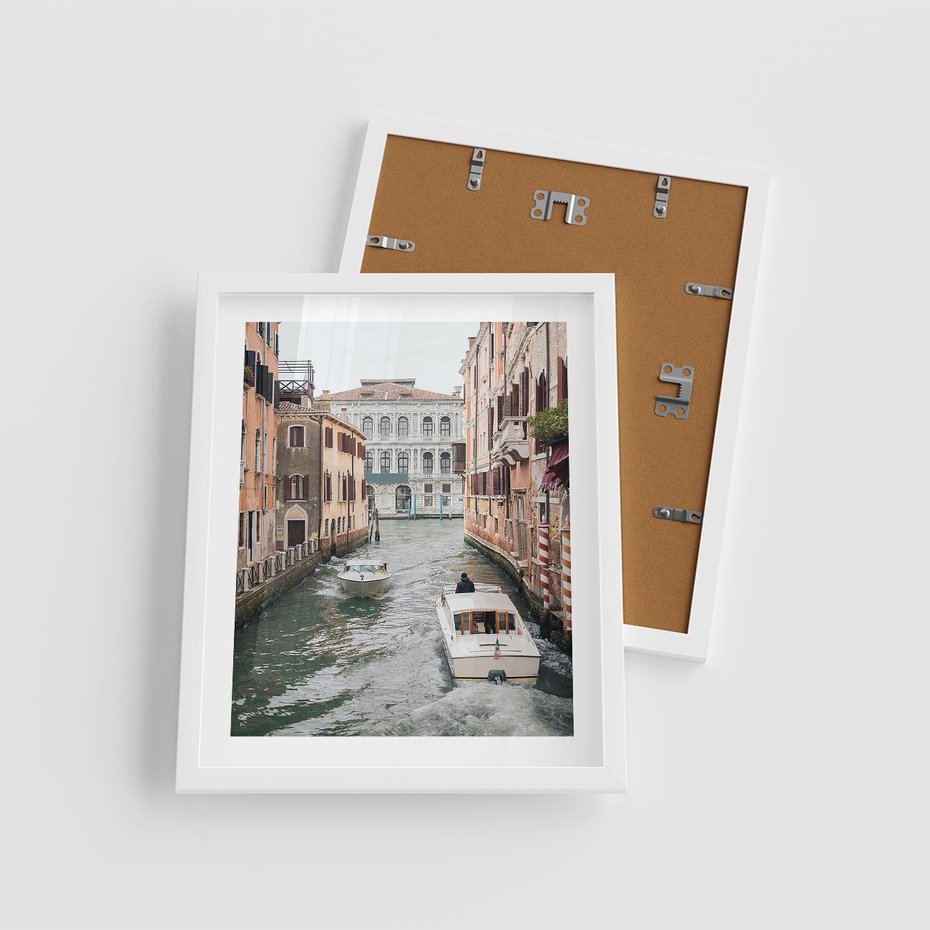 Plakat w ramie 40x50 - Wenecja na Twojej Ścianie - wenecja, kanały - rama biała