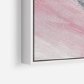 Obraz w ramie 100x70 - Kontrastujący Ruch Emocji - abstrakcyjne pasy farby, kolory róż szary czarny - rama biała