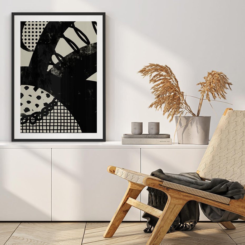 Plakat bez ramy 30x40 - Nieznanie Zaskoczenia - bstrakcyjna mroczna kompozycja, nieregularne