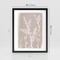 Plakat w ramie 40x50 - Roślinne Przeniknięcia - nowoczesny subtelny plakat, beżowy - rama czarna