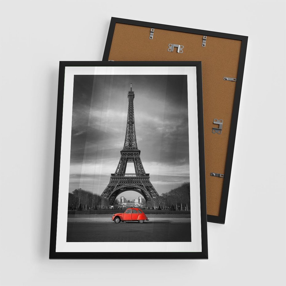 Plakat w ramie 50x70 - Elegancja Wieży - wieża, Eiffla - rama czarna