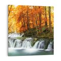 Obraz na płótnie 50x50 - Jesienny wodospad w lesie - jesień, wodospad