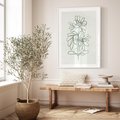 Plakat w ramie 30x40 - Spokojne Poddanie Naturze - zielony plakat, roślinne inspiracje - rama biała