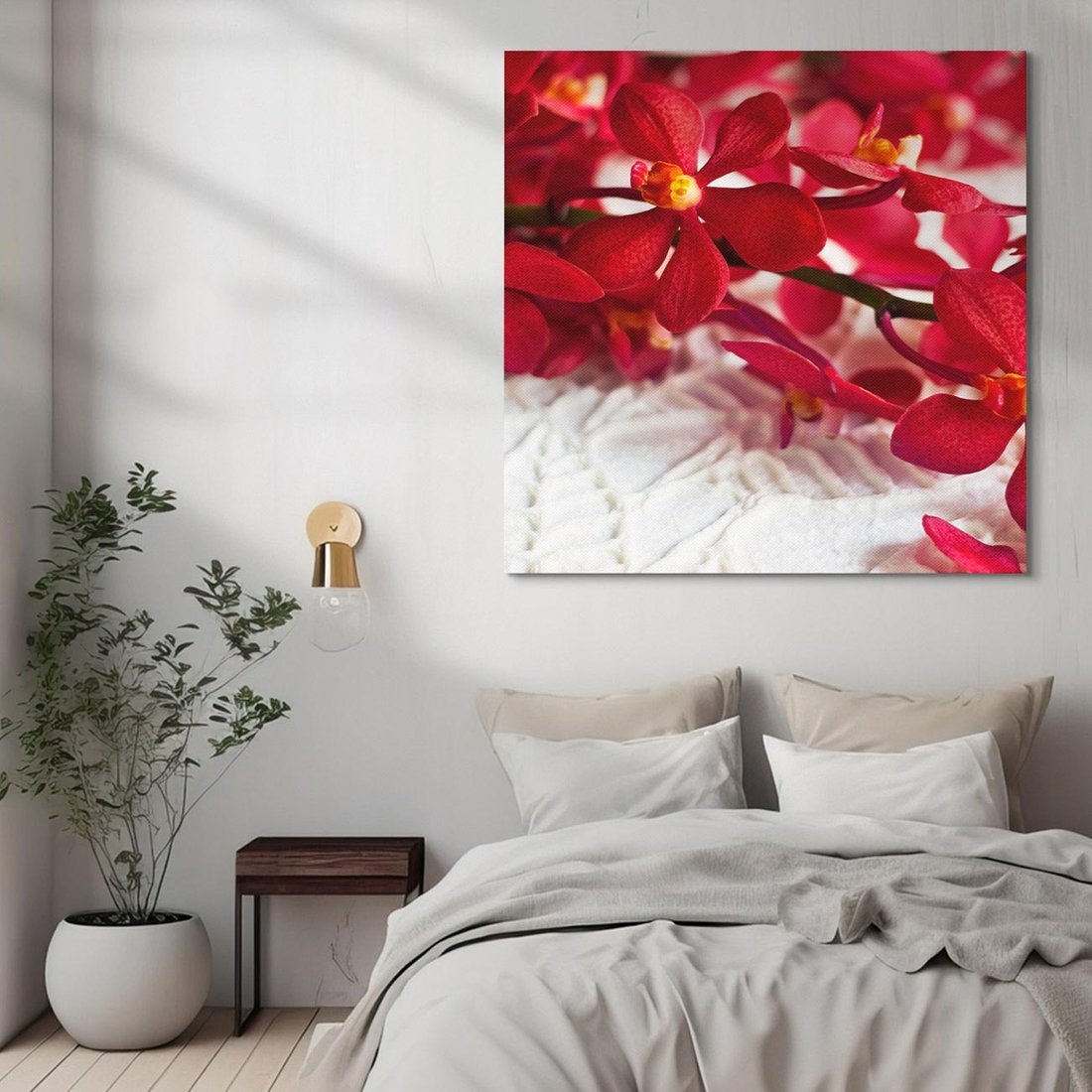 Obraz na płótnie 70x70 - Delikatność Kwiatowej Elegancji - orchidea, kwiat