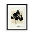 Plakat w ramie 40x50 - Ekspresja w szkicowanych kształtach - kwiaty, typografia - rama czarna