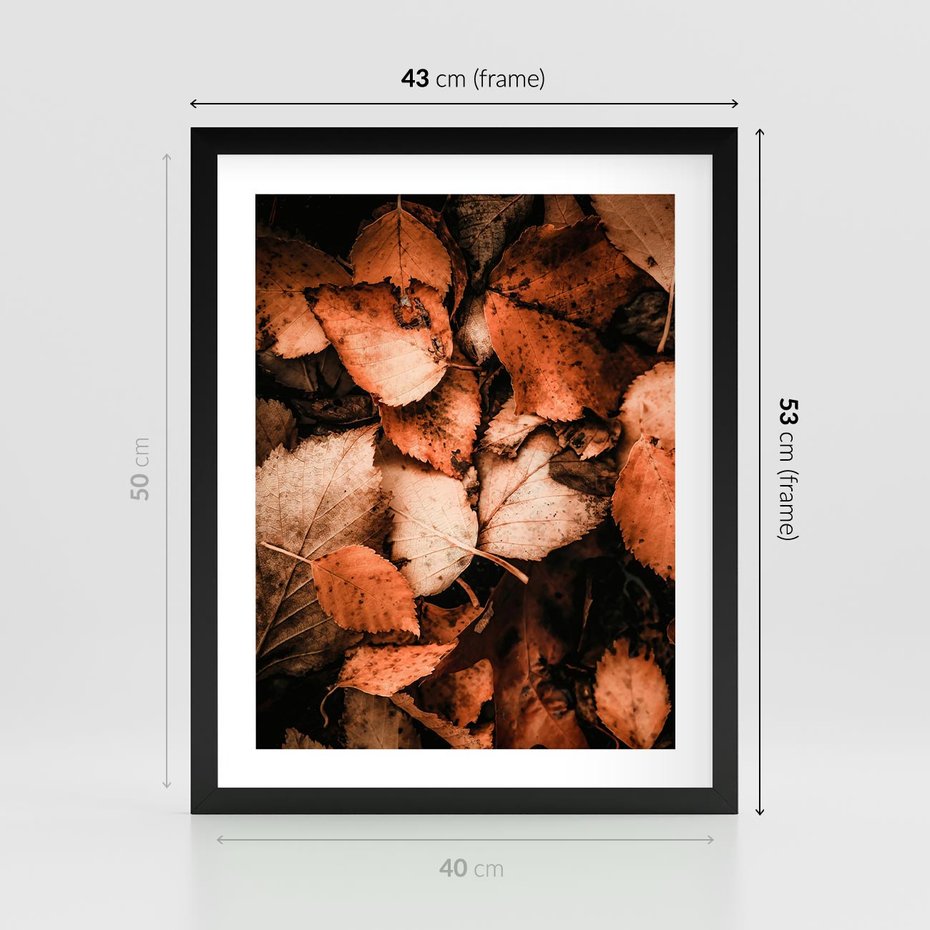 Plakat w ramie 40x50 - Jesienna Paleta - liście, jesień - rama czarna