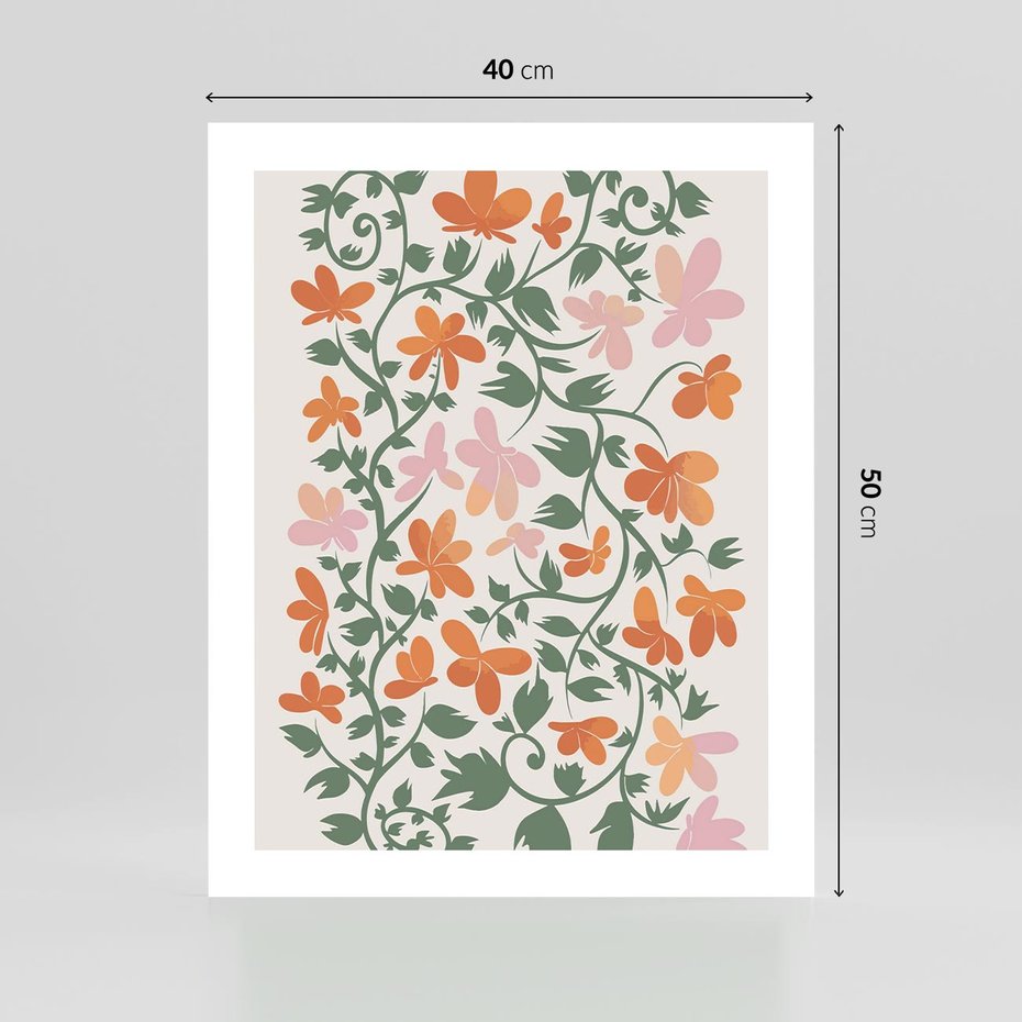 Plakat bez ramy 40x50 - Kwiatowa Refleksja - kwiaty polne, plakat