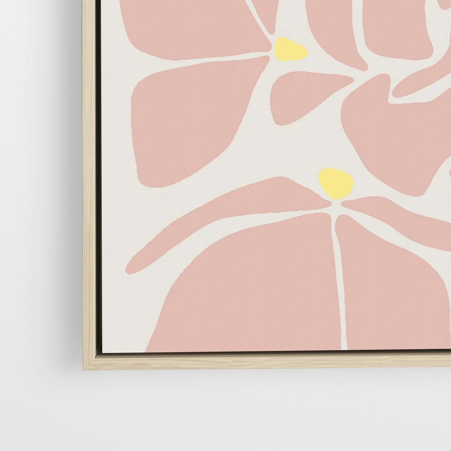 Obraz w ramie 80x80 - Rozplątane Akwarelowe Formy - abstrakcyjne boho kwiaty, kompozycja - rama drewno