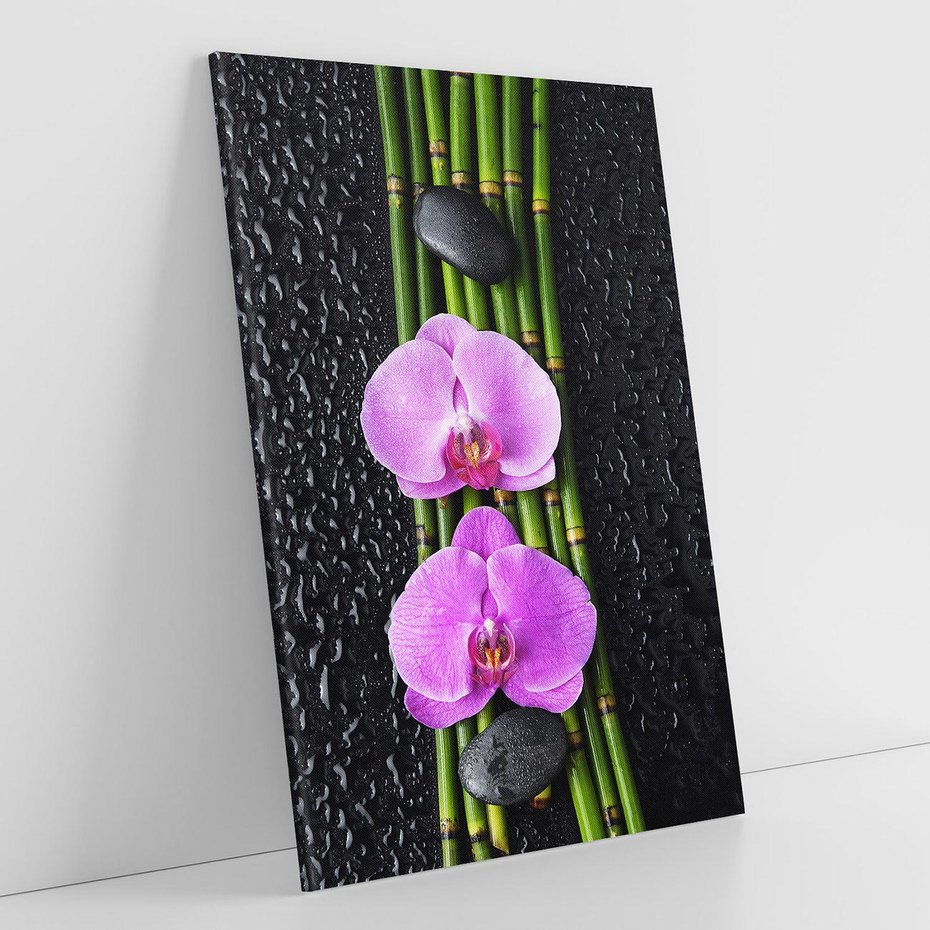 Obraz na płótnie 50x70 - Japońskie Spa w Otoczeniu Storczyków - storczyk, spa