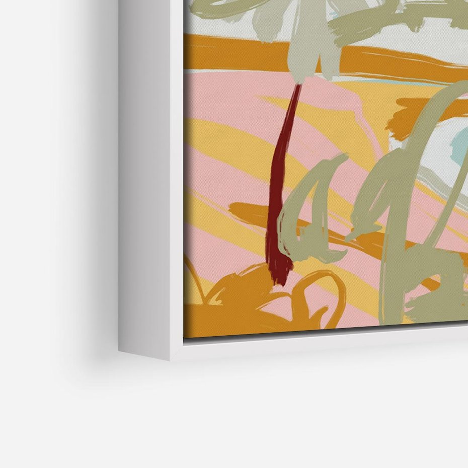 Obraz w ramie 50x50 - Spokojny Wiatr - pastelowy krajobraz, nowoczesny plakat - rama biała