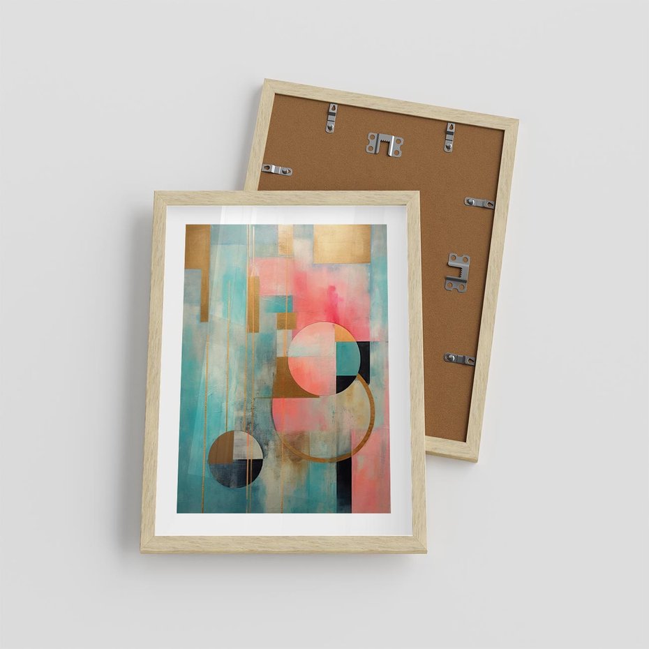 Plakat w ramie 30x40 - Abstrakcyjny Bałagan - abstrakcja, obraz olejny - rama drewno