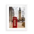 Plakat w ramie 40x50 - Symbol Big Benu - Londyn, budka - rama biała