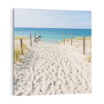 Obraz na płótnie 50x50 - Harmonia plażowego morza - plaża, morze