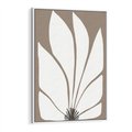 Obraz w ramie 80x120 - Ekspresyjne Kontury - abstrakcyjny kwiat, beże i brązy - rama biała