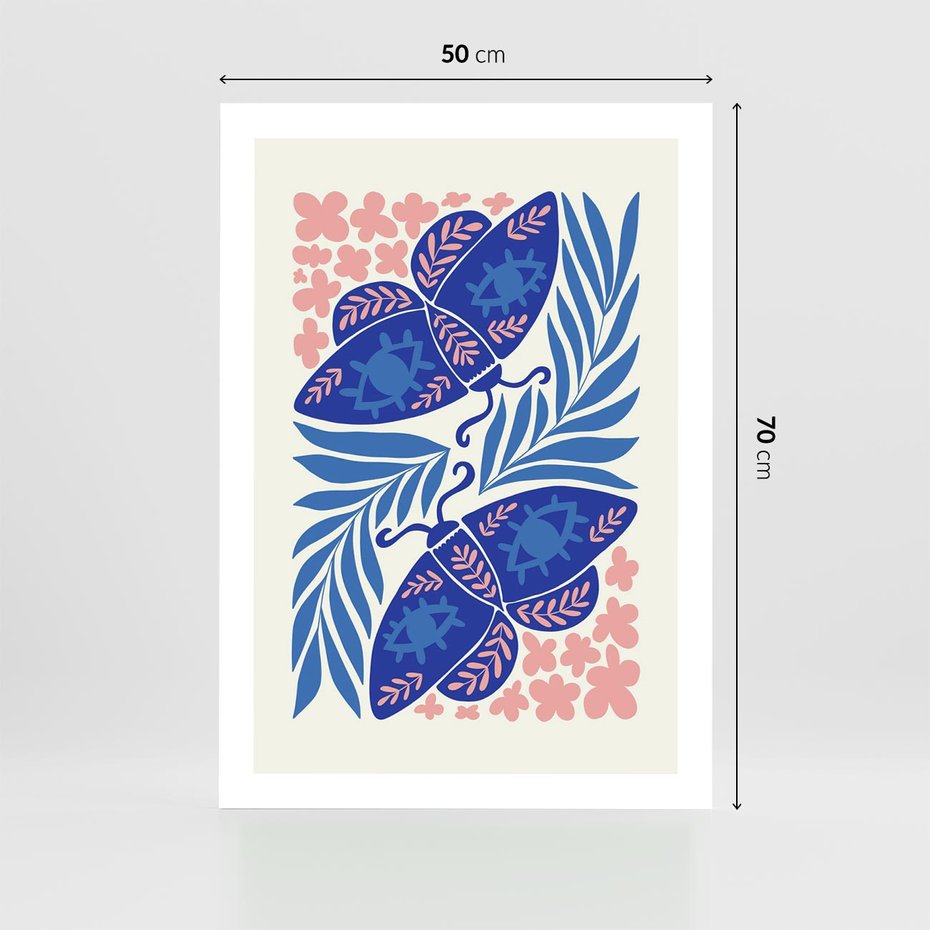 Plakat bez ramy 50x70 - Migotliwa Rzeczywistość - ćmy, kwiaty