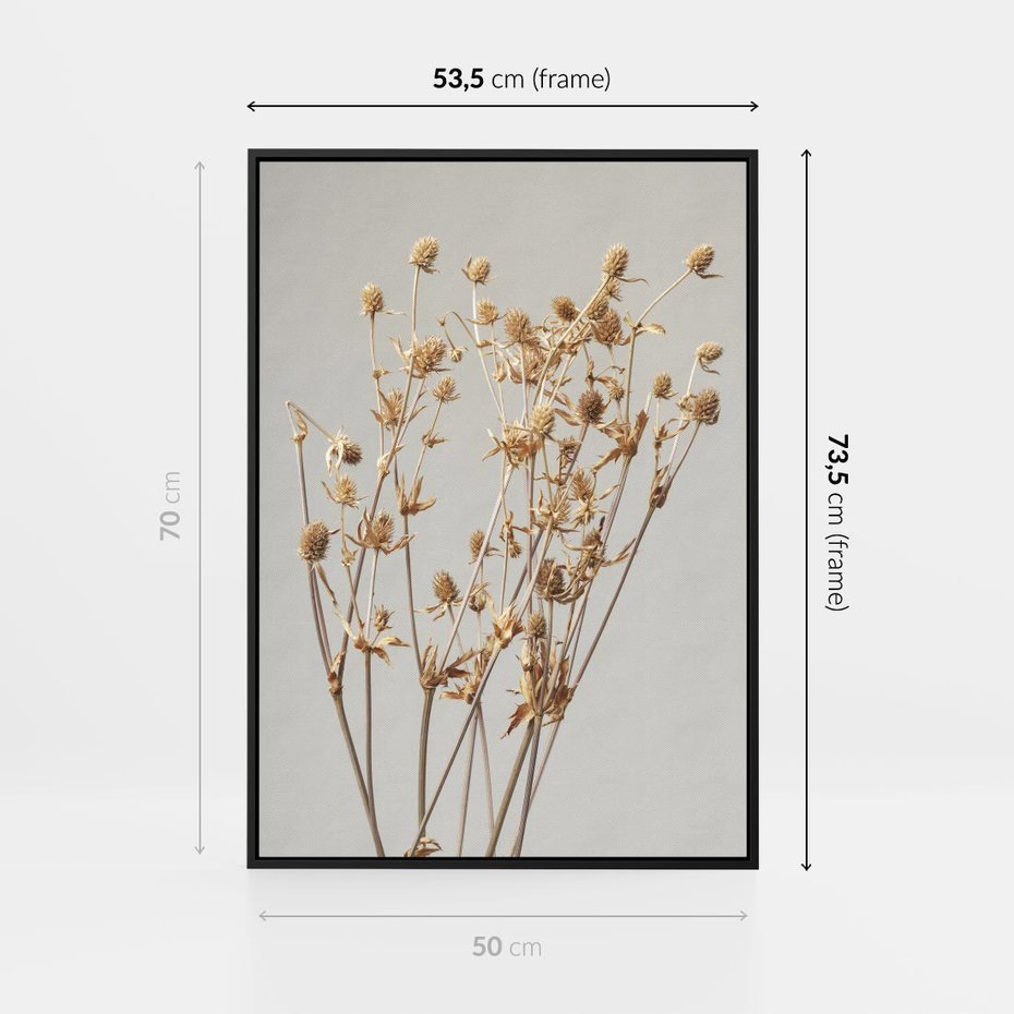 Obraz w ramie 50x70 - Delikatne gipsówki - gipsówka, suche - rama czarna