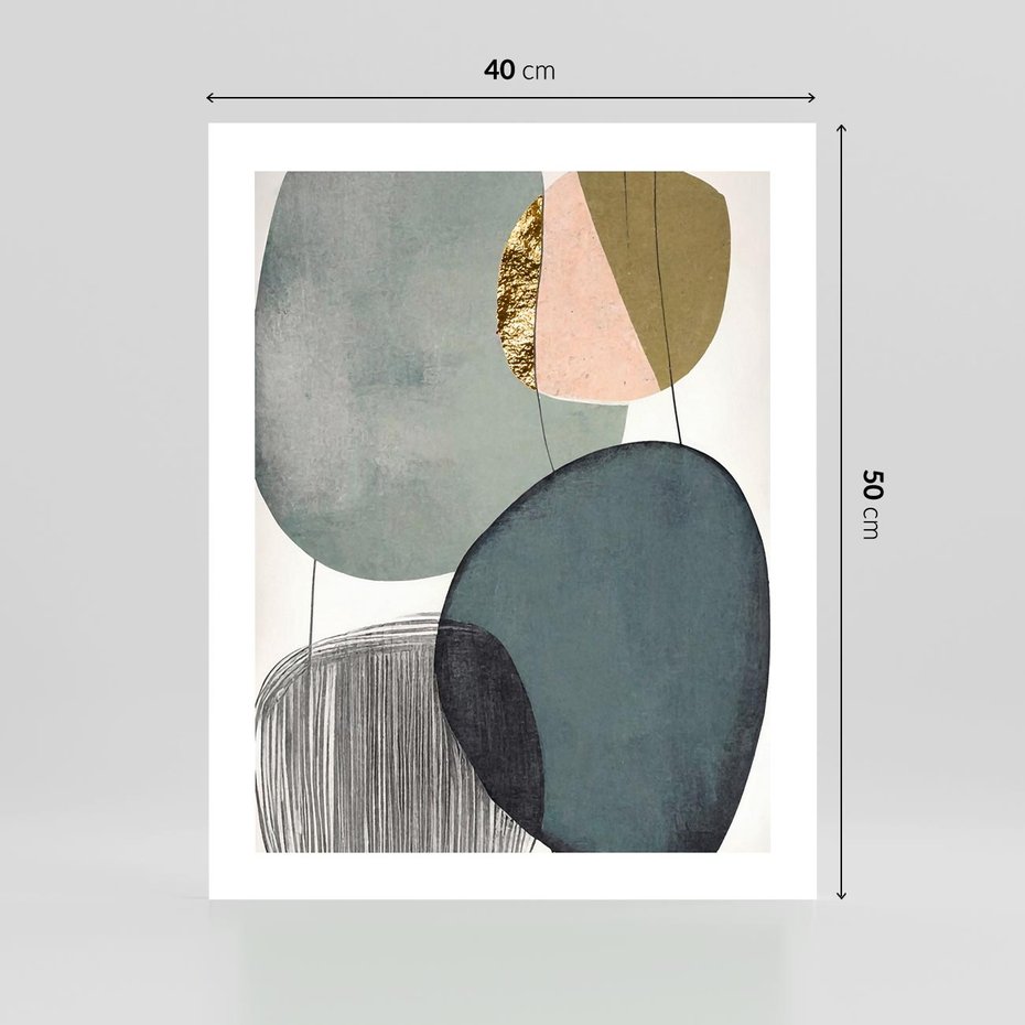Plakat bez ramy 40x50 - Przenikające Formy Duszy - abstrakcyjny obraz, geometryczne obłe formy