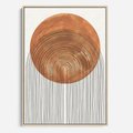 Obraz w ramie 70x100 - Konturem Kształtowane - koło, boho styl - rama drewno
