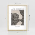 Plakat w ramie 30x40 - Wewnętrzne Zagadki Kształtów - sztuka minimalizmu, biało czarna rycina - rama drewno