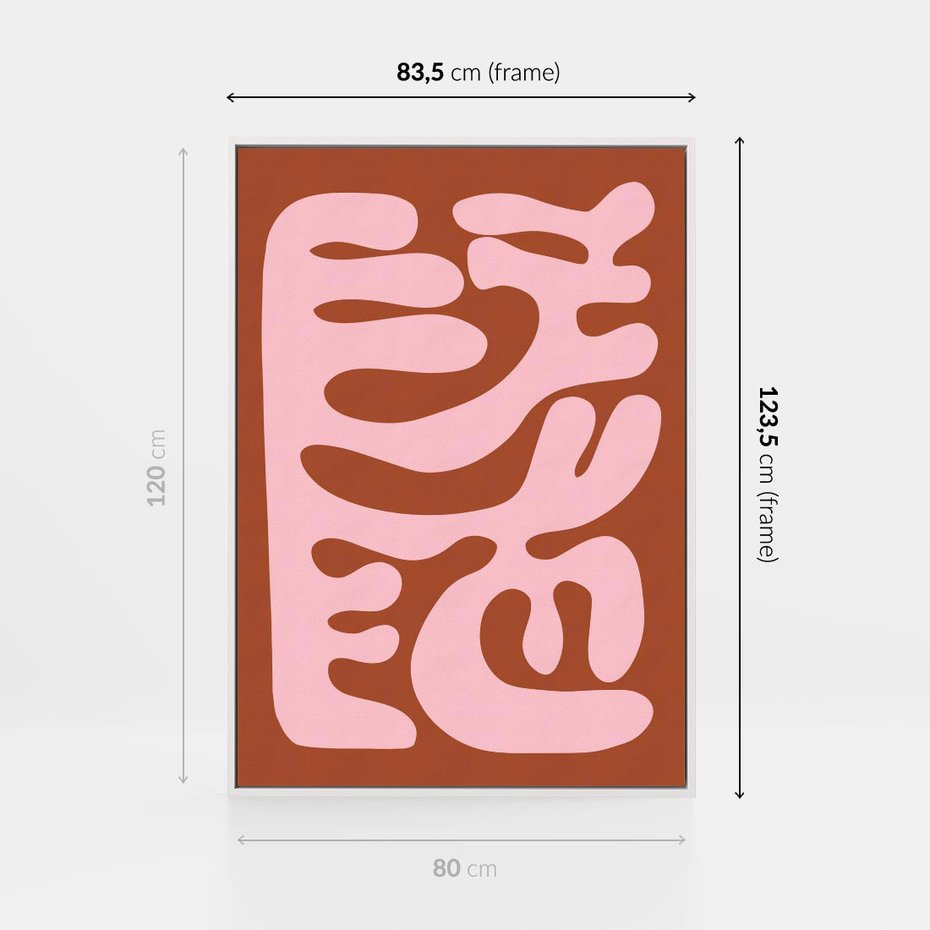 Obraz w ramie 80x120 - Migotliwe Boho Marzenia - abstrakcyjny obraz, plakat - rama biała