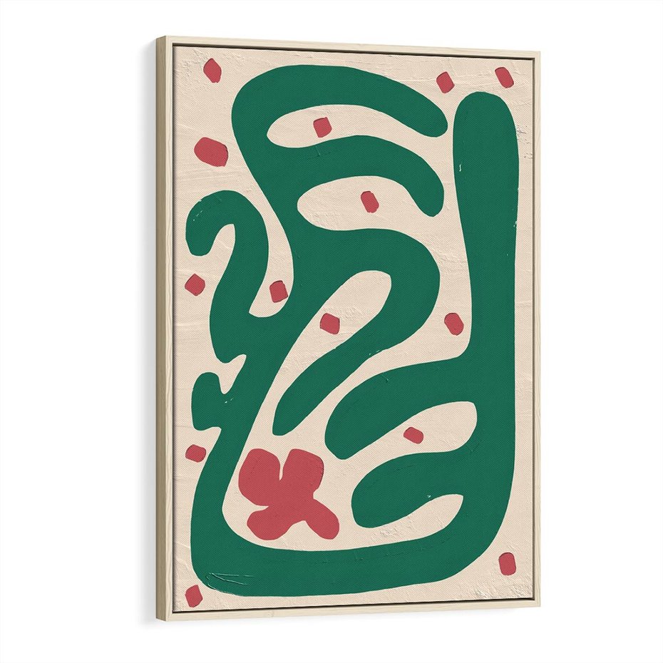 Obraz w ramie 80x120 - Boho Widoki - abstrakcyjny obraz, plakat - rama drewno