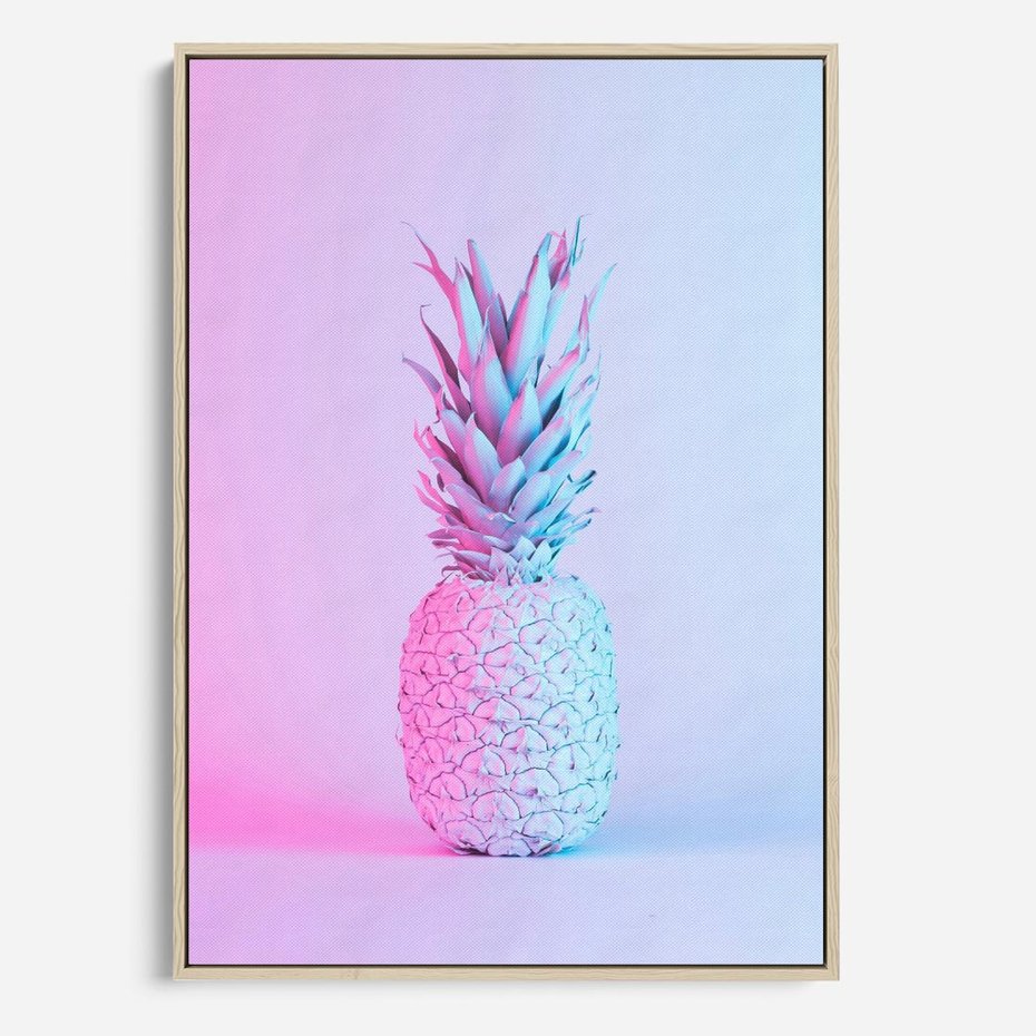 Obraz w ramie 70x100 - Ananas Abstrakcja - ananas, abstrakcja - rama drewno