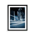 Plakat w ramie 30x40 - Nocne pejzaże miasta - miasto, nocą - rama czarna