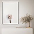 Plakat w ramie 50x70 - Suszona Roślina na Białym Tle - minimalizm, suszona roślina - rama czarna