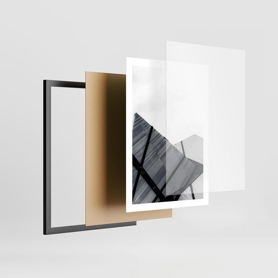 Plakat w ramie 50x70 - Nowoczesna Metropolia - architektura, proste linie - rama czarna