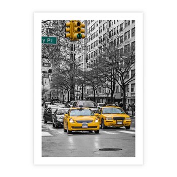 Plakat bez ramy 21x30 - Taksówki w Nowym Jorku - taksówki, Nowy Jork
