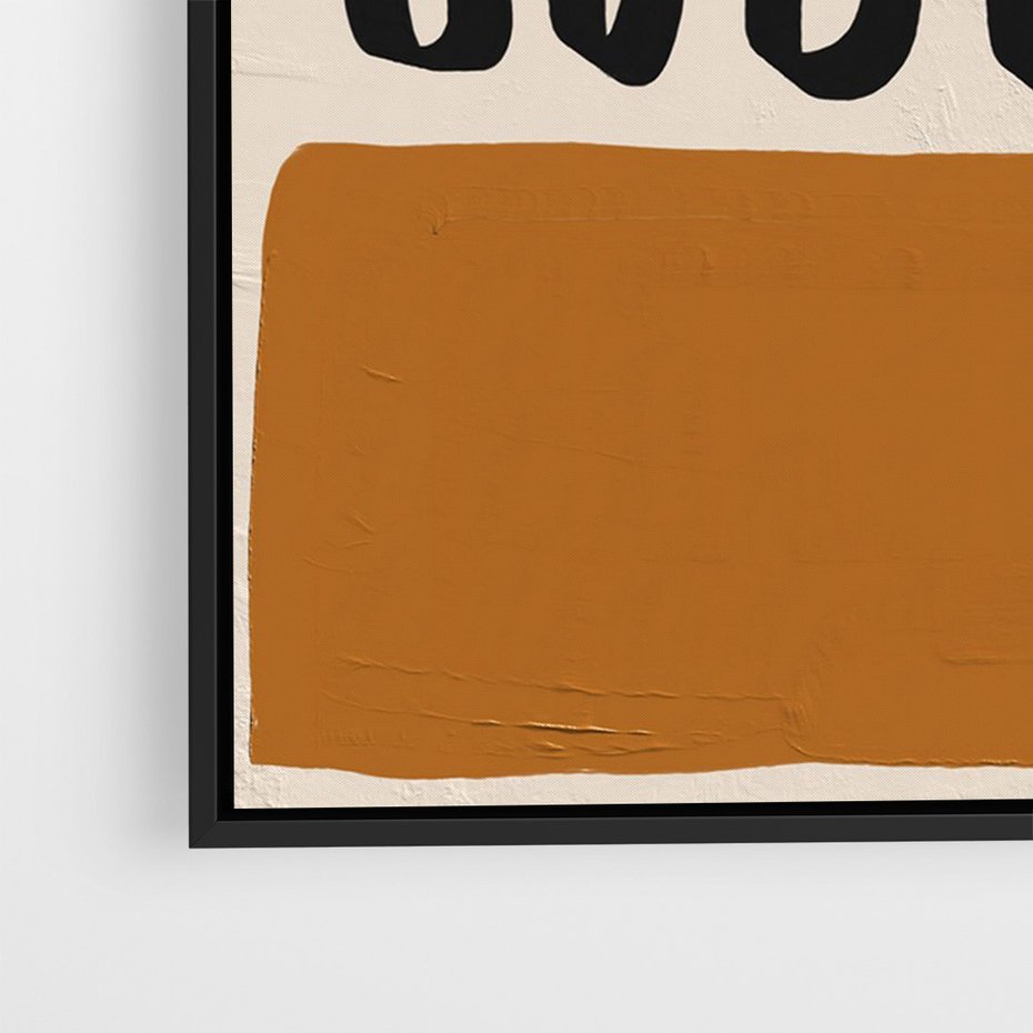 Obraz w ramie 70x100 - Boho Impulsy Kreatywności - abstrakcyjny plakat, brąz - rama czarna