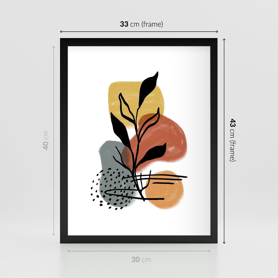 Plakat w ramie 30x40 - Energetyczne Refleksje - abstrakcja, sztuka nowoczesna - rama czarna