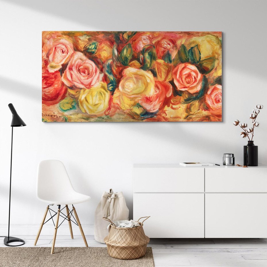 Obraz na płótnie 100x50 - "Róże" (1912), Pierre-Auguste Renoir - Reprodukcja - reprodukcja, obraz na płótnie