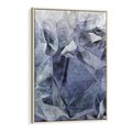 Obraz w ramie 50x70 - Melodia mgieł i marzeń - abstrakcja w kolorze granatu, przypominająca górę lodową - rama drewno
