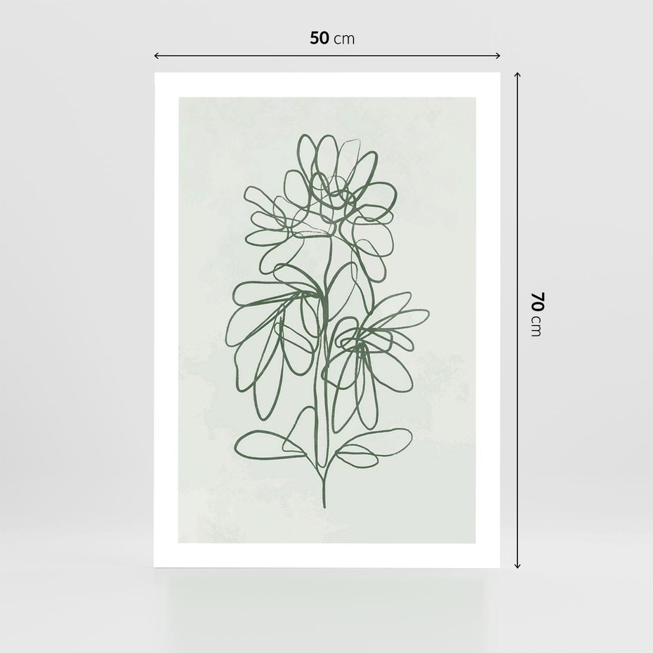 Plakat bez ramy 50x70 - Spokojne Poddanie Naturze - zielony plakat, roślinne inspiracje