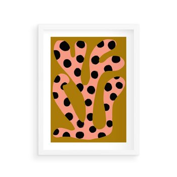 Plakat w ramie 30x40 - Rozkwitająca Wolność Boho - abstrakcyjne boho kształty, dziwne - rama biała