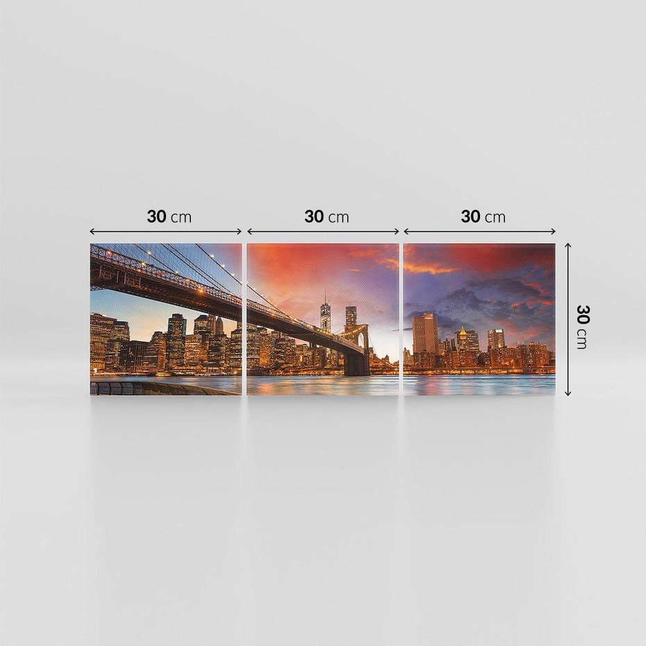 Obraz na płótnie 90x30 - Magia zachodu słońca nad mostem - zachód, słońca