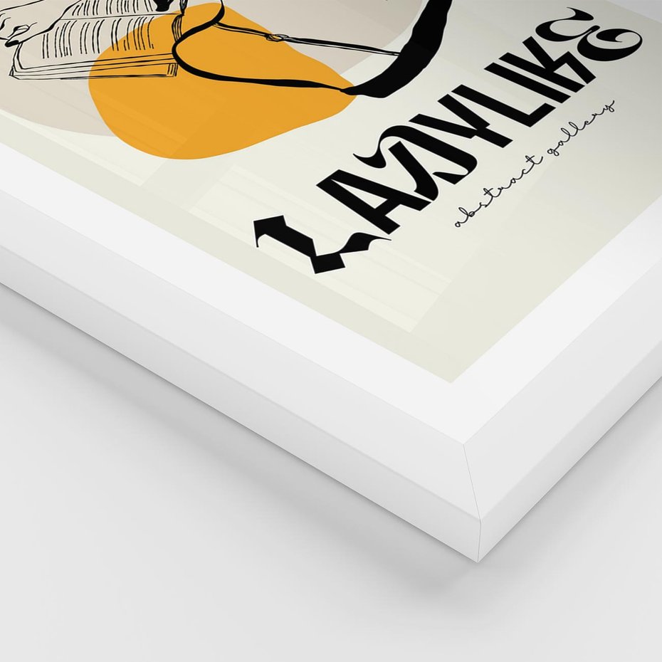 Plakat w ramie 30x40 - Kobiecość w Literach - grafika, nowoczesność - rama biała