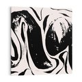 Obraz na płótnie 50x50 - Wibracje w ciemnościach duszy - czarno biała abstrakcja, nieregularne rozmyte linie